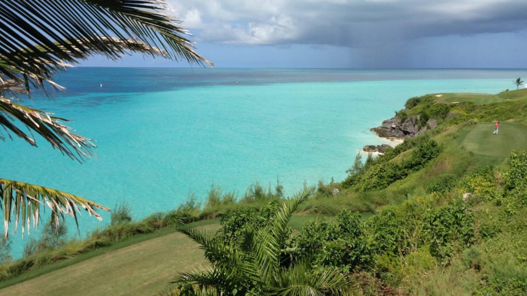 A view of the ocean from above.