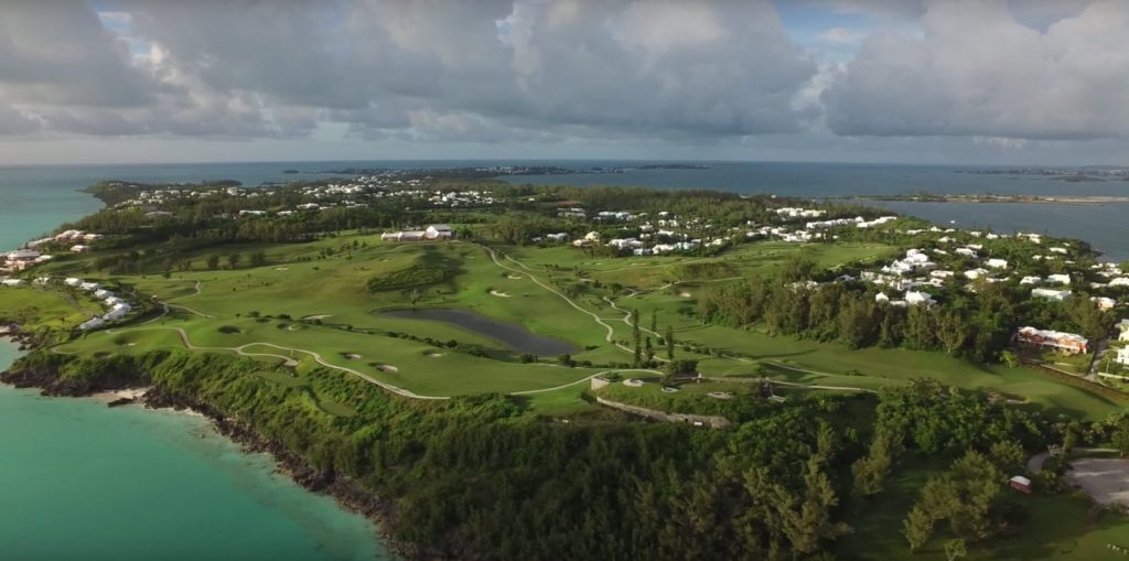 A view of the golf course from above.