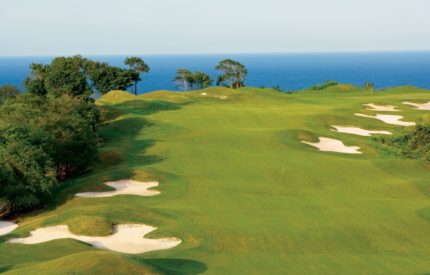 A view of the golf course from above.