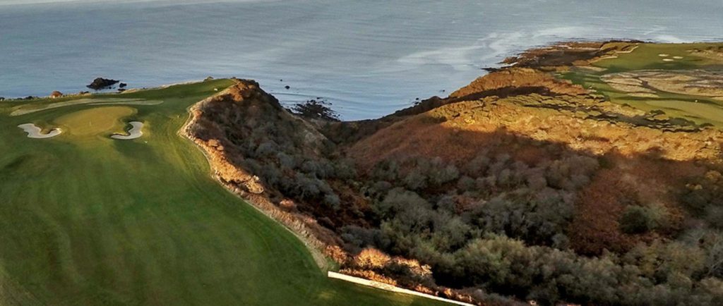 A view of the ocean from above.