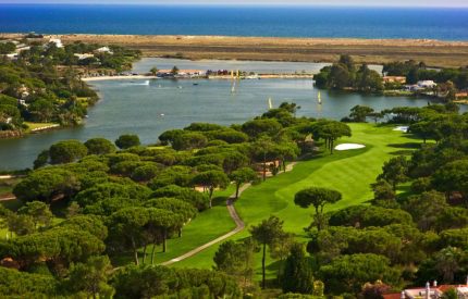 A view of the golf course from above.