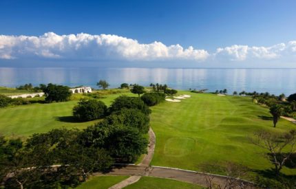 A view of the golf course from above.