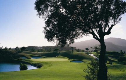 A view of the golf course from across the valley.