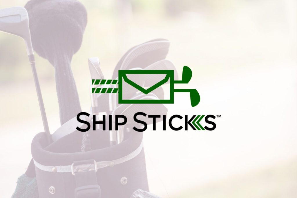 A green and white logo for ship sticks