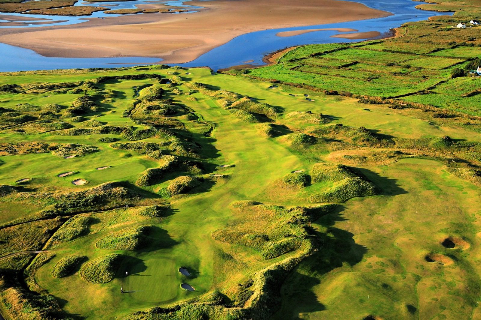 A view of the golf course from above.