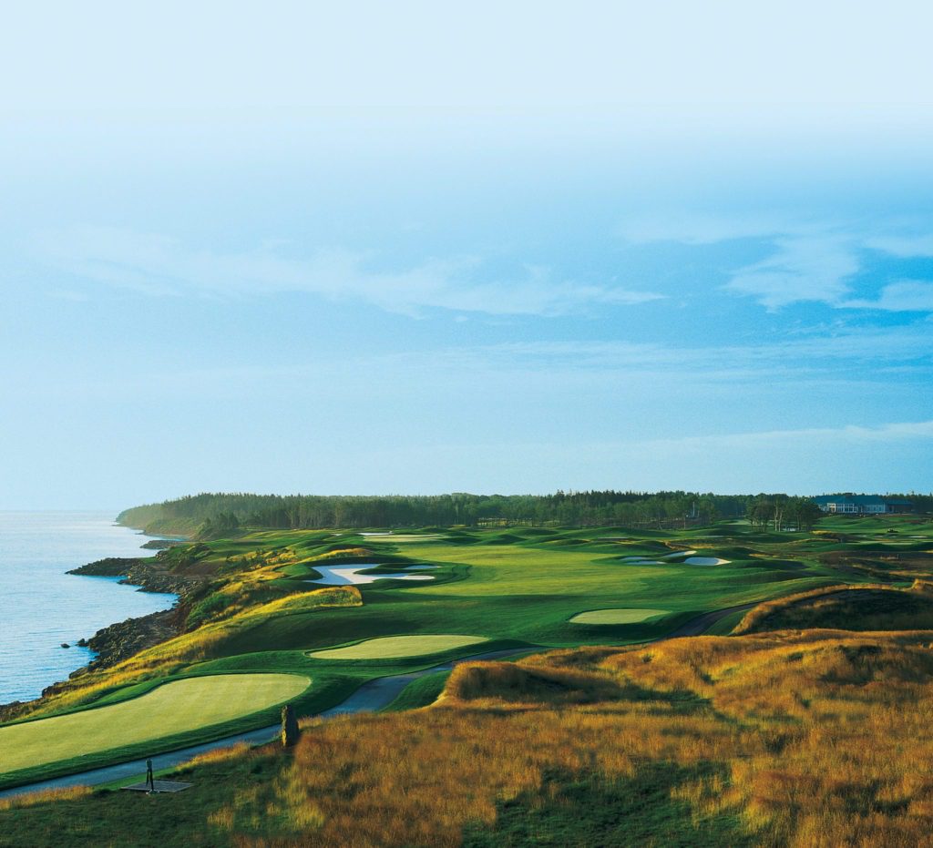 A view of the golf course from above.