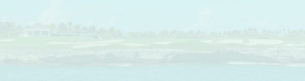 A view of the ocean and golf course from the water.